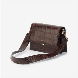 JW PEI Women's Mini Flap Crossbody - Brown Croc